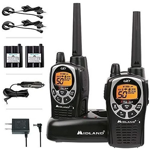 Walkie Talkie (pareja)- Midland Gxt1000az - Negro / Plateado