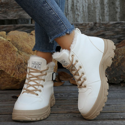 Botas De Nieve Cálidas Con Forro Polar Para Mujer De Talla G