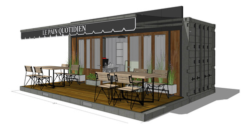 Café Container Bar Container Stand Gastronómico Módulo