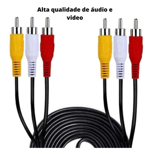 Cabo Áudio Vídeo 3 Rca Av Macho Som Esquerdo Direto Game