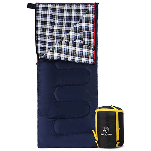 Redcamp Cotton Flannel Sleeping Bag For Camping, 41f/5c Cold