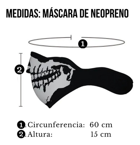 Mascara De Neopreno Calavera Skull Moto Y Bicicleta Bandana