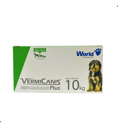  Vermífugo Vermicanis Para Cães 10 Kg ( 40 Comprimidos )