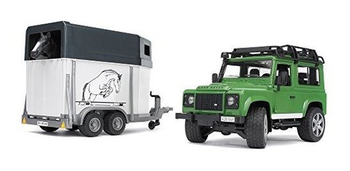 Bruder Toys Land Rover Defender Station Wagon Con Remolque P