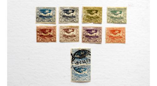 10 Estampillas Alta Silesia .timbres Haute Silesie 1920