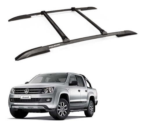 Rack Bagageiro Teto Vw Amarok 2010 Em Diante Preto