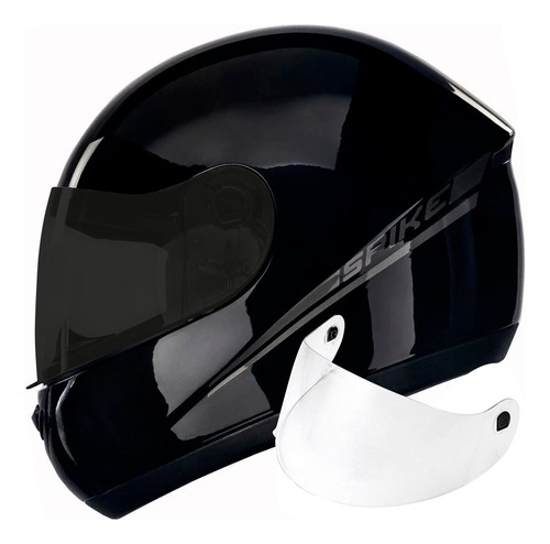 Capacete Peels Spike New Classic Preto Brilho +viseira Fumê