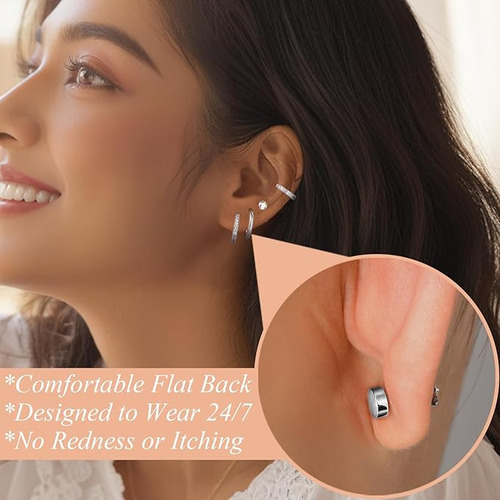 15pare Arete Mujer Pendientes Piercing Oreja Cartílago Acero