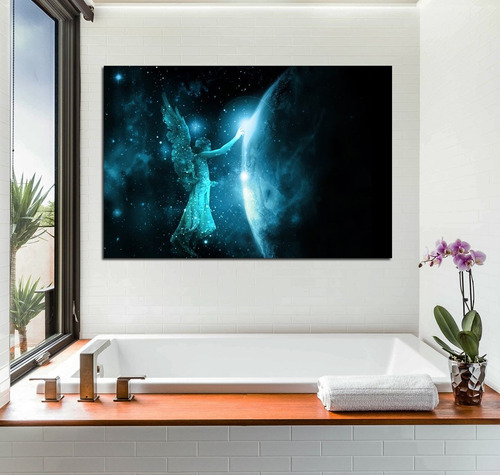 Vinilo Decorativo 30x45cm Angel Cosmos Galaxia Planeta