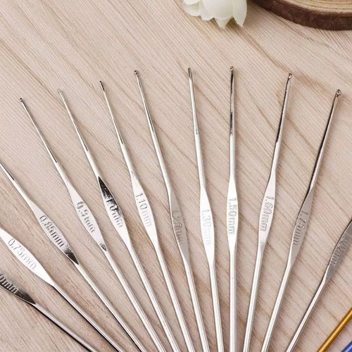 Agujas De Crochet Kit Aluminio Estuche