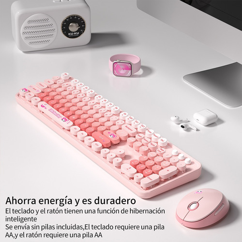Set De Teclado Y Ratón Mofii St En Rosa