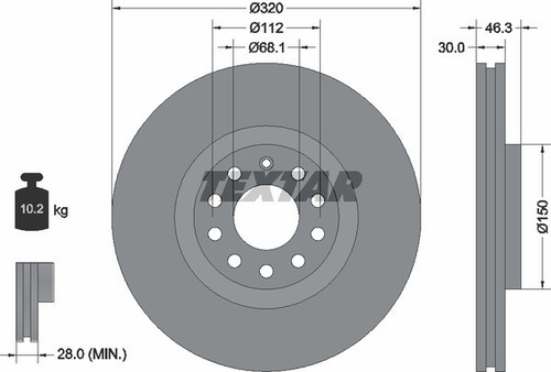 Imagen 4 de 7 de Juego De Discos Delanteros Textar Alemanes Audi A4 A5