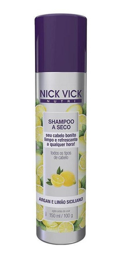 Shampoo A Seco Argan E Limão Siciliano Nick Vick Nutri 150ml