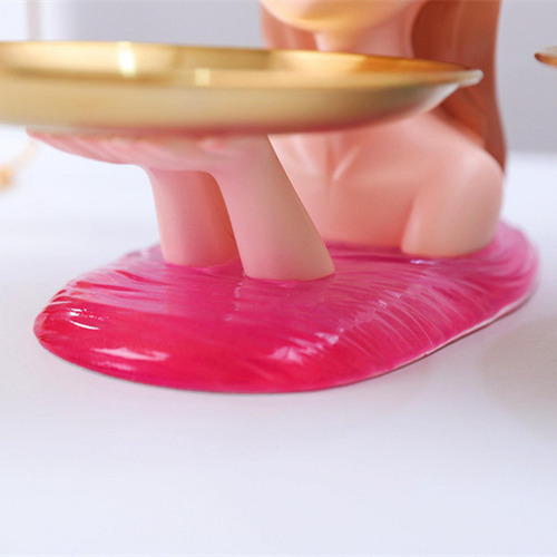 Estatuilla Estatua Bandeja De Almacenamiento Llaves Rosado