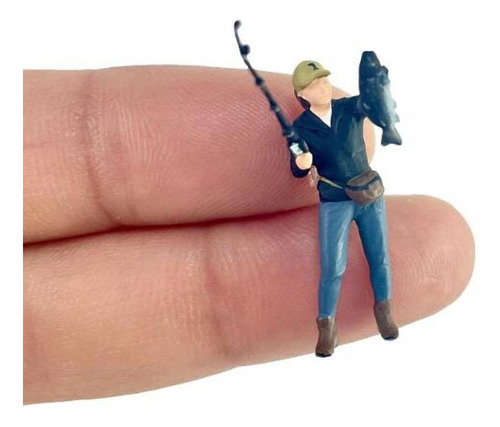 // 2x 1:64 Figuras De Pesca Em Escala Pessoas Modelos