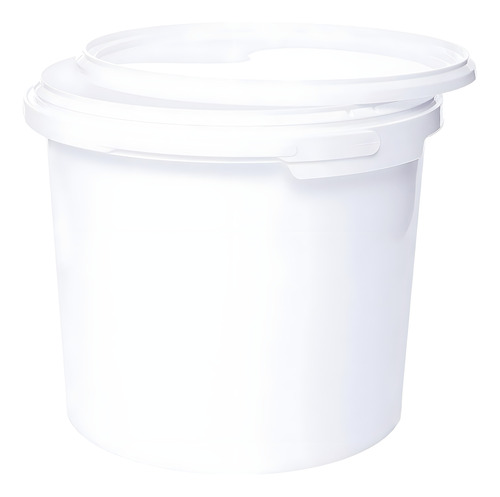 Cubeta 5 Lt. Blanca C/asa De Plastico Grado Alimenticio 3 Pz