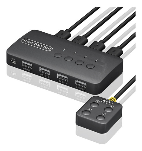 Conmutador Kvm, Conmutador Usb, Controlador Compartido, 4 En