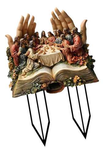 Estaca De Jardín De La Última Cena Escultura Cristiana