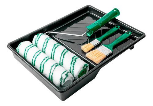 Set De Rodillos Poliester + Pincel Bandeja 6 Piezas Jadever