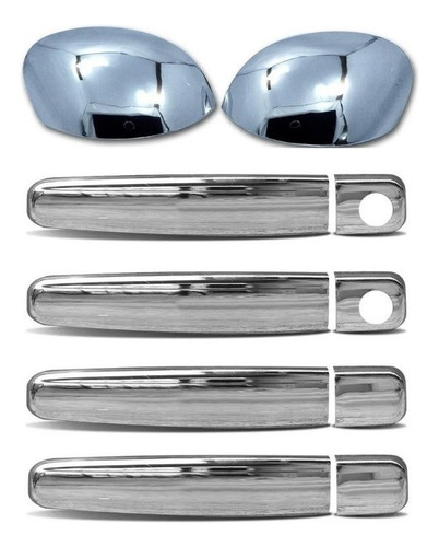 Kit Maçaneta Retrovisor Cromado Citroen C3 2003 2011 Até