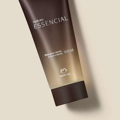 Kit 3 Shampoo Cabelo Corpo E Barba Essencial Natura