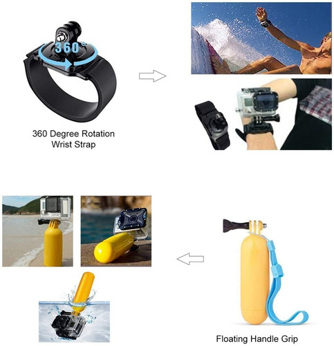 Imagen 3 de 8 de Kit De Accesorios 62 En 1 Para Gopro8 Hero 9/8/7/6/5/4
