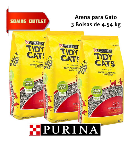 Arena Para Gato Tidy Cats 24/7 Performance 3 Bolsas Original