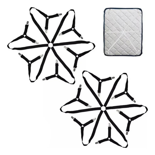 Juego De 2 Sujetadores Para Sábanas Cama Elasticos A Clips S