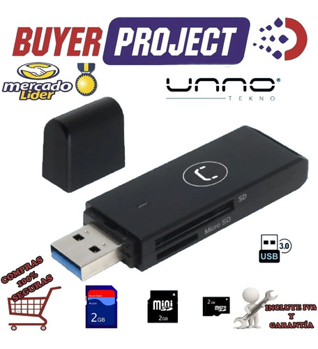 Lector De Memorias Unno Card Reader Usb 3.0 Externo Multiple