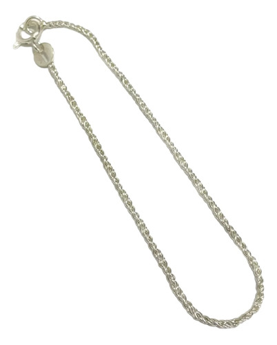 Pulsera Maciza Fina Trenza 18cm Plata 925