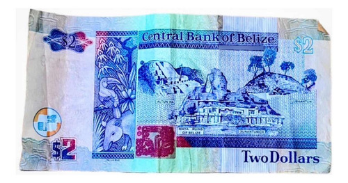 Billete 2 Dólares Belice (Usado)