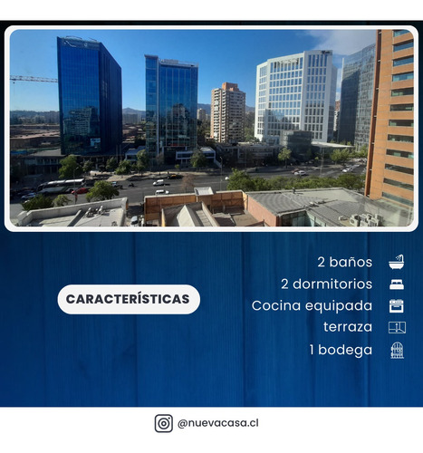 Bello Depto 2d/2b En Luis Rodríguez Velasco, Las Condes