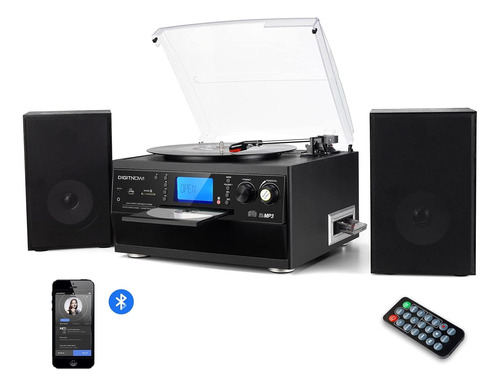 Digitnow Tocadiscos Bluetooth Convertidor Vinilo A Mp3