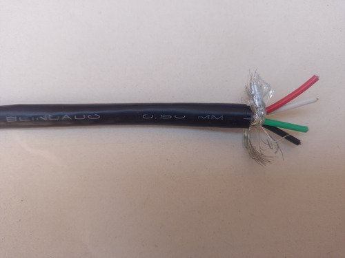Multiconductor Blindado Cable Tipo Taller Malla 4x0.50 1 M. Negro