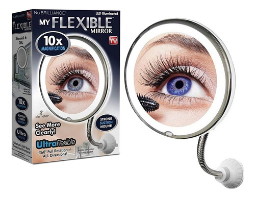 5x Lupa Espejo Cosmético Led Relleno De Luz Ventosa Espejo