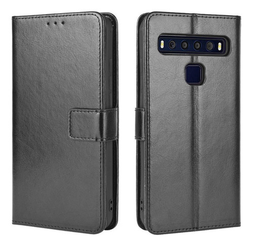 Funda Anticaída For Tcl 10l 10 Lite Cuero Flip Billetera