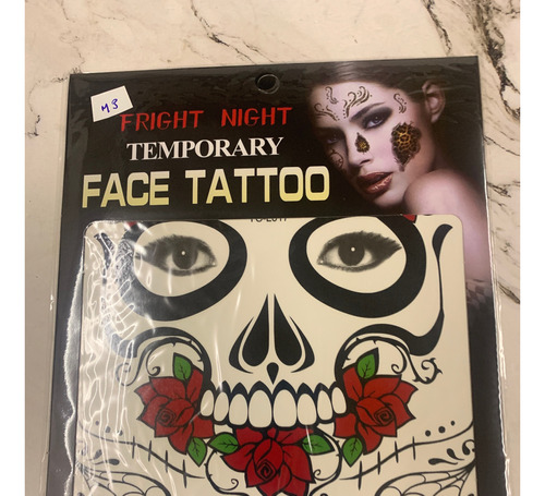 Tatuaje Temporal Facial Halloween Tattoo X1 Plancha 