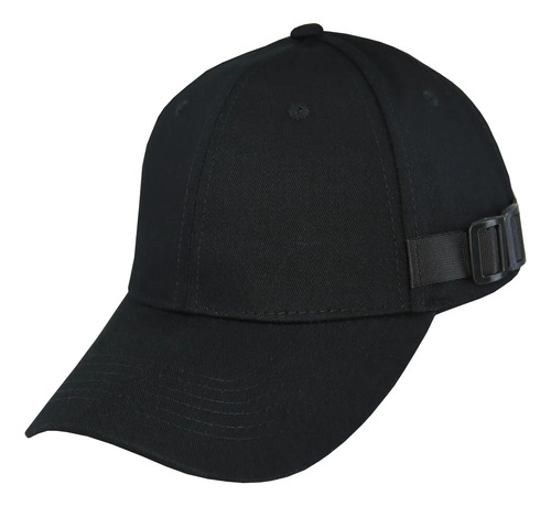 Gorra Visera Curva Con Hebilla Negro Unico