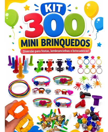 Kit 300 Mini Brinquedos Lembrancinha Aniversário Festa Natal