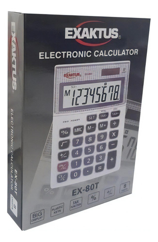 Calculadora Exaktus Ex-80 Color Plata