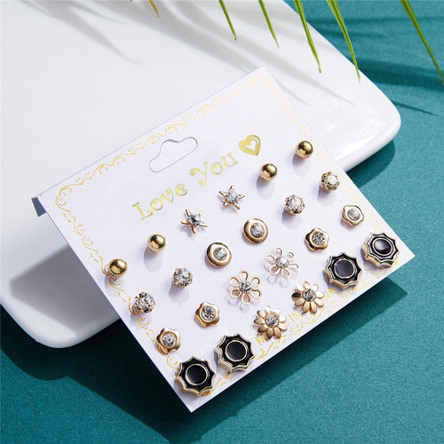 Juego De Pendientes Z Twelve Pares De Pendientes De Cristal