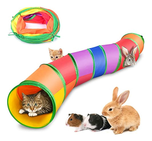 ~? Bissap Bunny Toys, Túneles Plegables Para Gatos Y Tubos C