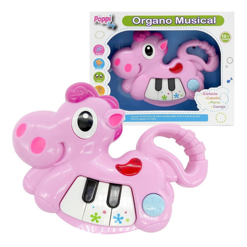 Mini Piano Didactico Caballo Con Luz Primera Infancia Poppi 