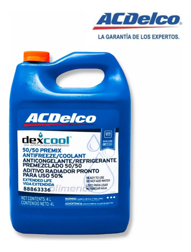 Refrigerante Acdelco Naranja Dexcool Importado 4l Original