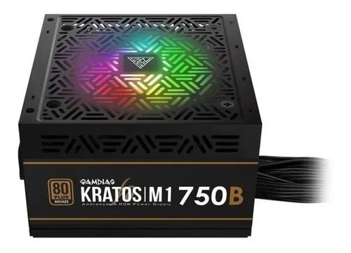 Fonte Gamdias Kratos M1-750w 80 Plus Bronze Pfc Ativo Rgb