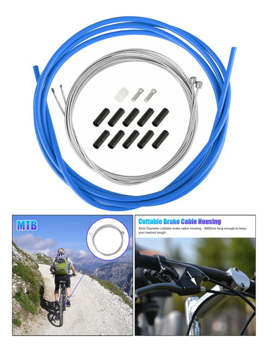 Conjunto De Caixa De Cabo De Bicicleta Premium Câmbio Azul