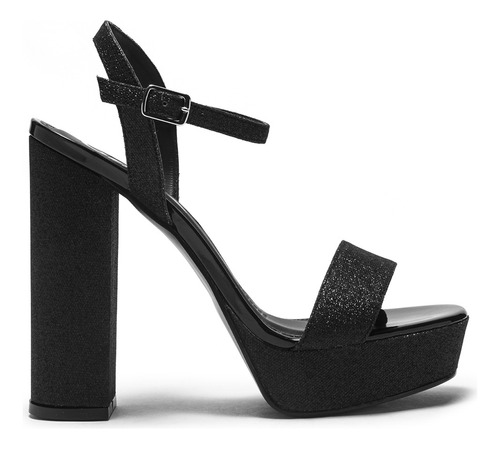 Sandalia De Tacon Alto +7cm Mujer Capa De Ozono 630401 Negro