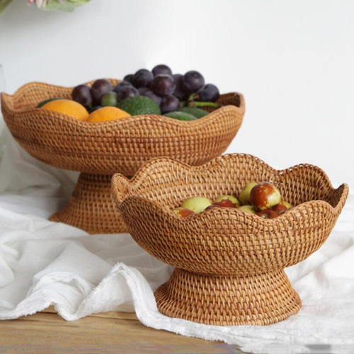 Frutero De Ratán, Cesta Para Servir Aperitivos Y Medio