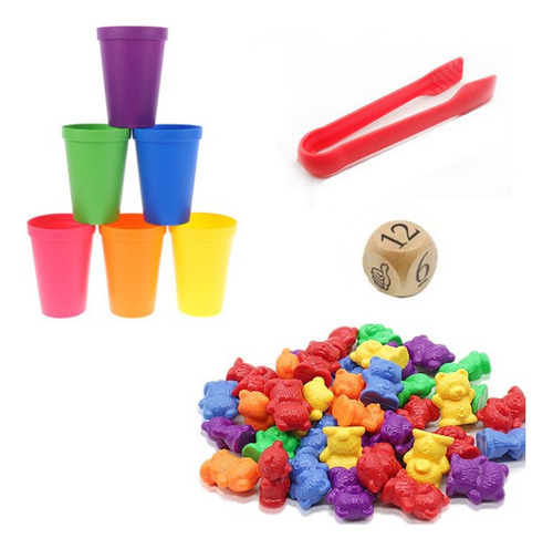 Jogo De Correspondência Montessori Com Copos Empilhados