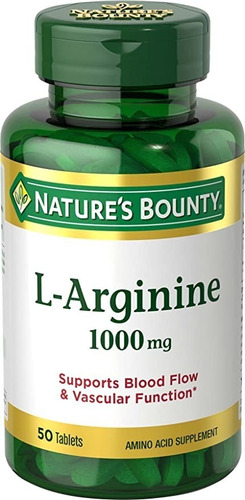 Arginina 1000mg 50tab Nat Bount - Unidad a $2338